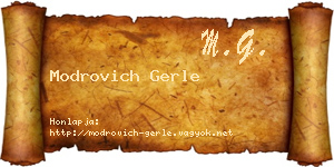 Modrovich Gerle névjegykártya